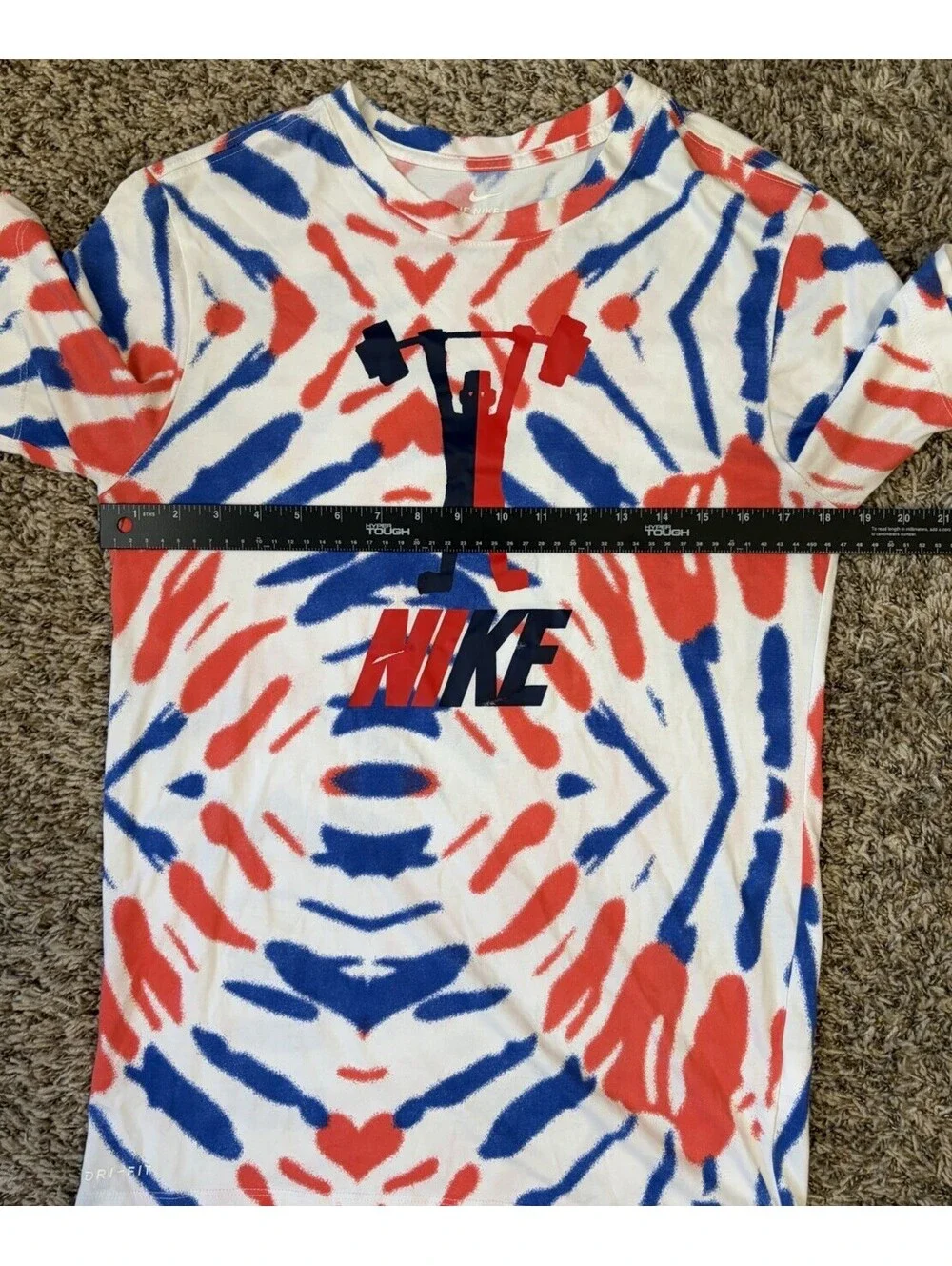Nike Dri Fit Weight Lifting Body Building Gym Muscle T Shirt Men’s Small Tie Dye